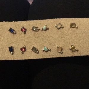 Six pairs of stud earrings by Anthro